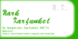 mark karfunkel business card